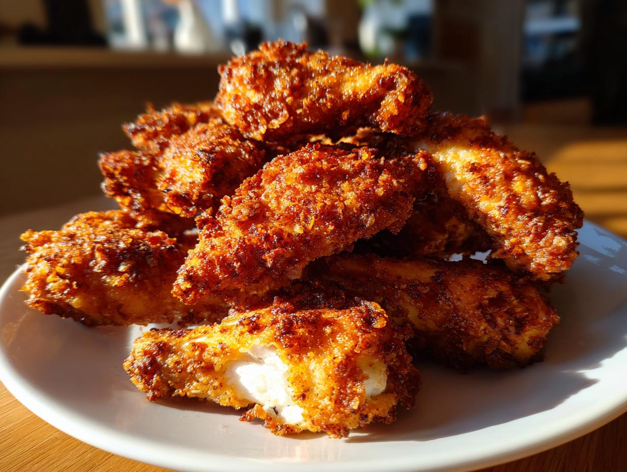 A pile of golden brown, extremely crispy baked chicken wings on a white plate.